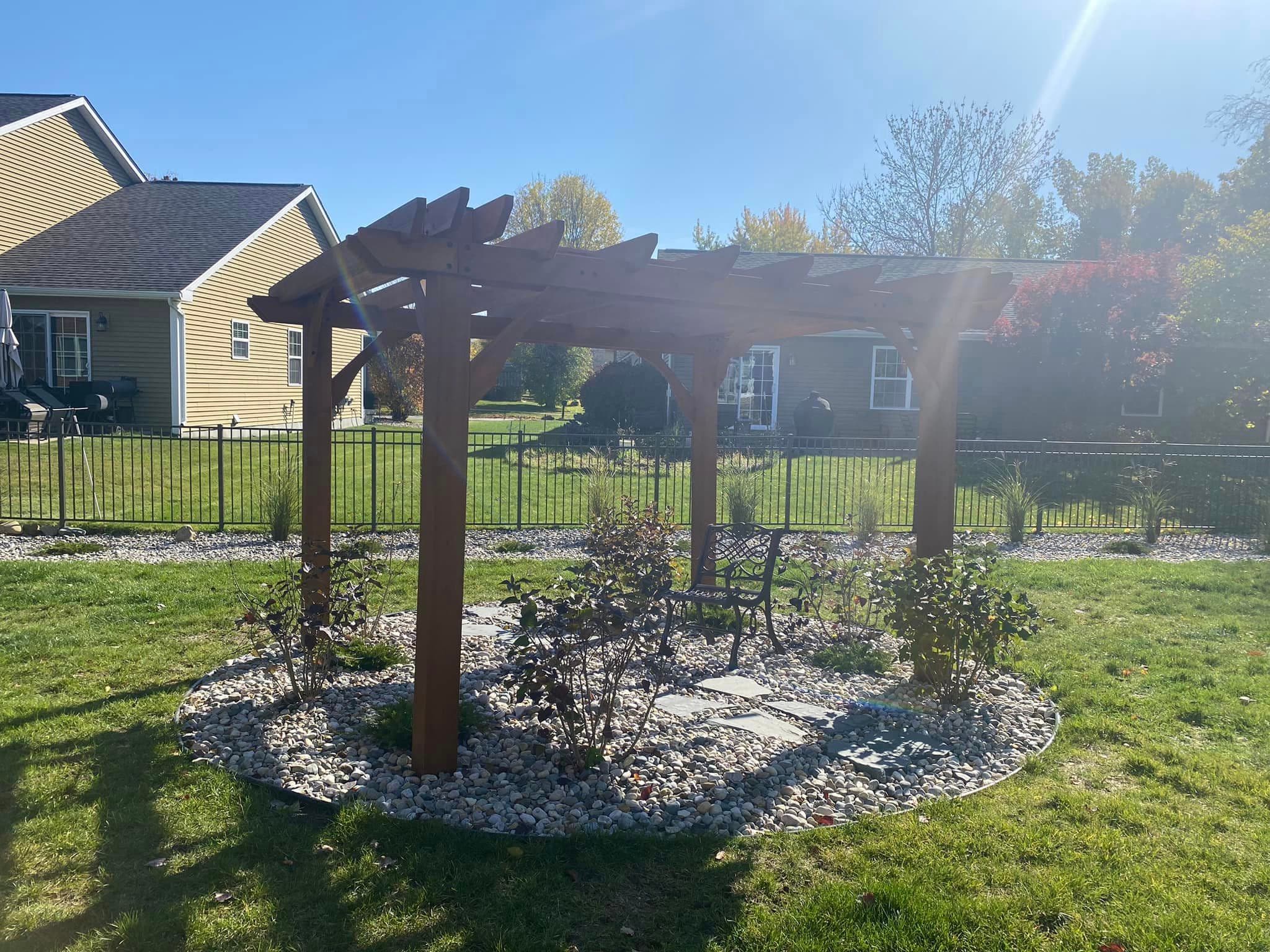 Pergola and landscaping project in Midland